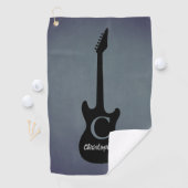 Monogram Blue Gray Electric Guitar Golfhandtuch (Insitu)
