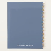Monogram Blue Gray Minimalistisch Einfache Anfangs Planer (Rückseite)