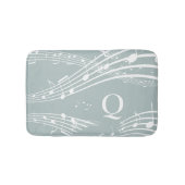 Monogram, Blue Gray Musiknotens Badematte (Vorderseite)