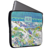 Monogram Blue Green Abstrakt Art & Stripes Laptopschutzhülle (Vorne Rechts)