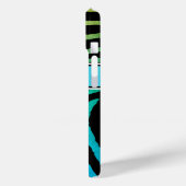 Monogram Blue, Green, Black Zebra Stripes Case-Mate iPhone Hülle (Rückseite / Links)