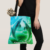 Monogram Blue & Green Delphins Ozean | Tasche (Von Nahem)