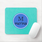 Monogram Blue Green Gold Circle Mousepad (Mit Mouse)