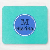 Monogram Blue Green Gold Circle Mousepad (Vorne)