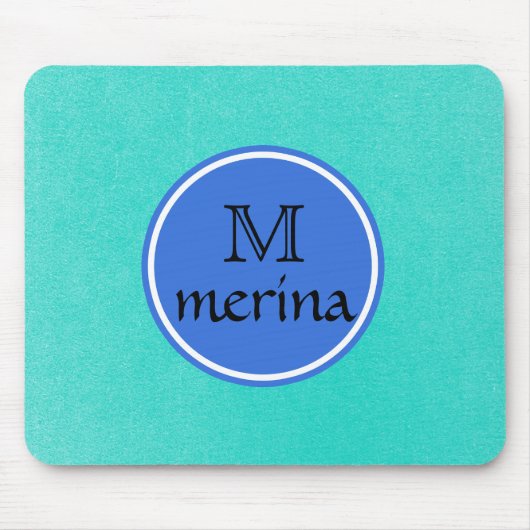 Monogram Blue Green Gold Circle Mousepad (Vorne)