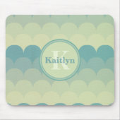 Monogram Blue Green Wave Muster Mousepad (Vorne)