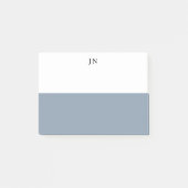 Monogram Blue Grey White Color Block Post-it Klebezettel (Vorderseite)