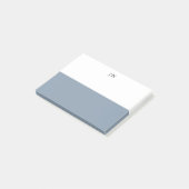 Monogram Blue Grey White Color Block Post-it Klebezettel (angewinkelt)