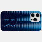 Monogram Blue Halftone Modern Initial Personalisie Case-Mate iPhone Hülle (Rückseite (Horizontal))