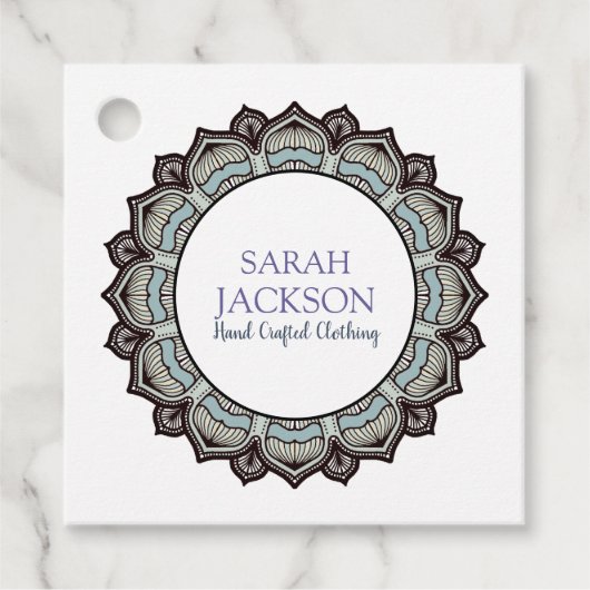 Monogram Blue Handmade Bekleidungsdesigner Geschenkanhänger (Vorderseite)