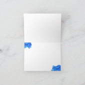 Monogram Blue Hydrangea Dankeschön Note Card (Innenseite)