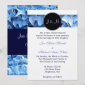 Monogram Blue Hydrangea Hochzeit Einladung (Vorne/Hinten)