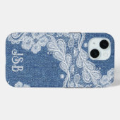 Monogram Blue Jean Denim iPhone / iPad Gehäuse Case-Mate iPhone Hülle (Rückseite (Horizontal))
