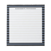 Monogram Blue Jeans Blue and Black Strip Notizblock (Vorderseite)