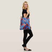 Monogram Blue Jeans Patchwork Pattern Tote Bag Tasche (Am Model)