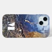 Monogram Blue Lakeshore Case-Mate iPhone Hülle (Rückseite (Horizontal))