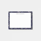 Monogram Blue Lila Hübsche Wildblume Floral Post-it Klebezettel (Vorderseite)