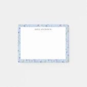 Monogram Blue Lila Hübsche Wildblume Floral Post-it Klebezettel (Vorderseite)