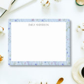 Monogram Blue Lila Hübsche Wildblume Floral Post-it Klebezettel