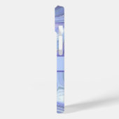 Monogram Blue Lila Silver Glitzer Agate Marble Case-Mate iPhone Hülle (Rückseite / Links)
