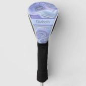 Monogram Blue Lila Silver Glitzer Agate Marble Golf Headcover (Vorderseite)