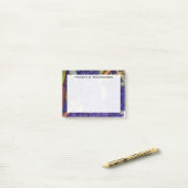 Monogram Blue Lila Trauben Post-it Klebezettel (Auf Schreibtisch)