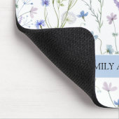 Monogram Blue Lila Wildblume Floral Pattern Mousepad (Ecke)