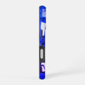 Monogram Blue Marine Indigo abstrakt farbenfroh he iPhone 16 Hülle (Rechte Seite)