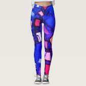 Monogram Blue Marine lila farbenfrohe, gürtnisch t Leggings (Vorderseite)