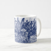 Monogram Blue Meereswelt Ocean Coasty Beachy Einzi Kaffeetasse (VorderseiteRechts)