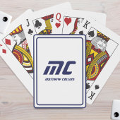 Monogram Blue Minimalistisch Name Modern Text Men' Spielkarten