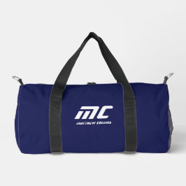 Monogram Blue Minimalistisch White Name Einfach fü Duffle Bag