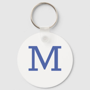 Monogram Blue Modern Fügen Sie Ihren Namen zuerst  Schlüsselanhänger