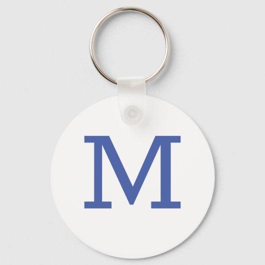 Monogram Blue Modern Fügen Sie Ihren Namen zuerst Schlüsselanhänger (Vorderseite)