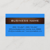 Monogram blue Modern Leather Look Visitenkarte (Rückseite)