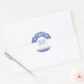 Monogram Blue Moon Floral Beauty Products Runder Aufkleber (Umschlag)