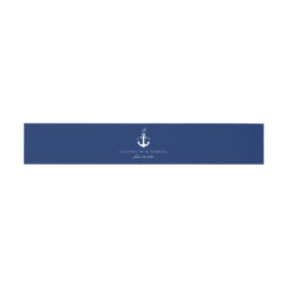 Monogram Blue Nautical Anchor Elegant Bands Einladungsbanderole