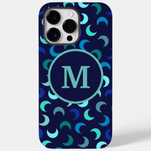 Monogram Blue New Moon Muster Case-Mate iPhone 14 Pro Max Hülle