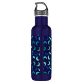 Monogram Blue New Moon Muster Edelstahlflasche (Rückseite)
