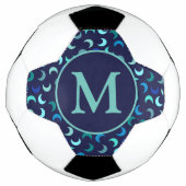 Monogram Blue New Moon Muster Fußball (Vorderseite)