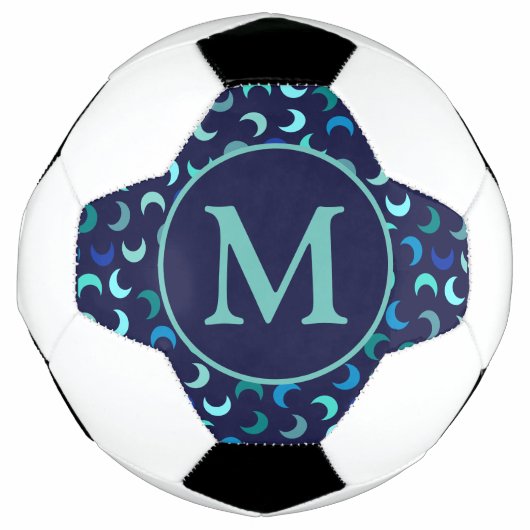 Monogram Blue New Moon Muster Fußball (Vorderseite)