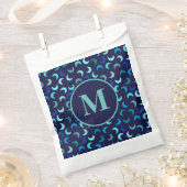 Monogram Blue New Moon Muster Geschenktütchen (Ausgeschnitten)