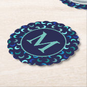 Monogram Blue New Moon Muster Untersetzer (angewinkelt)