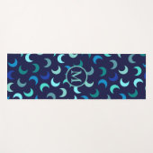 Monogram Blue New Moon Muster Yogamatte (Vorderseite (Horizontal))