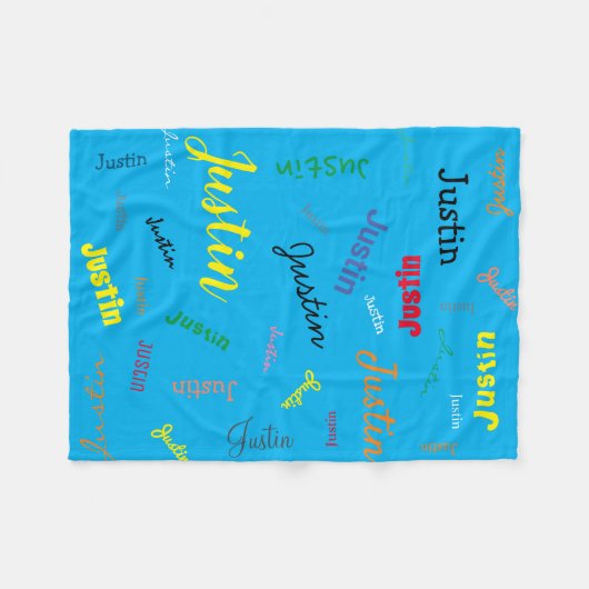 Monogram Blue Niedlich Fleecedecke (Vorderseite (Horizontal))