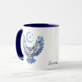 Monogram Blue Night Owl and Moon Tasse (Vorderseite Links)