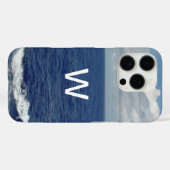 Monogram Blue Ocean Fluffy Clouds Case-Mate iPhone Hülle (Rückseite (Horizontal))