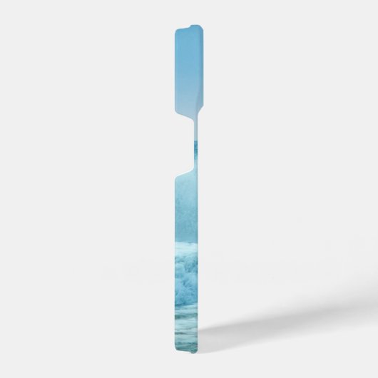 Monogram Blue Ocean Waves Crashing on Beach iPhone Hülle (Rechte Seite)