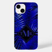 Monogram Blue Palm Case-Mate iPhone Hülle (Rückseite)