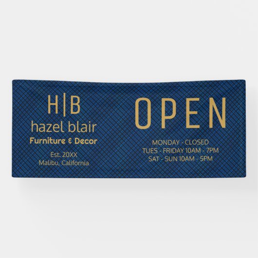 Monogram Blue Pattern für das Logo für das benutze Banner (Horizontal)